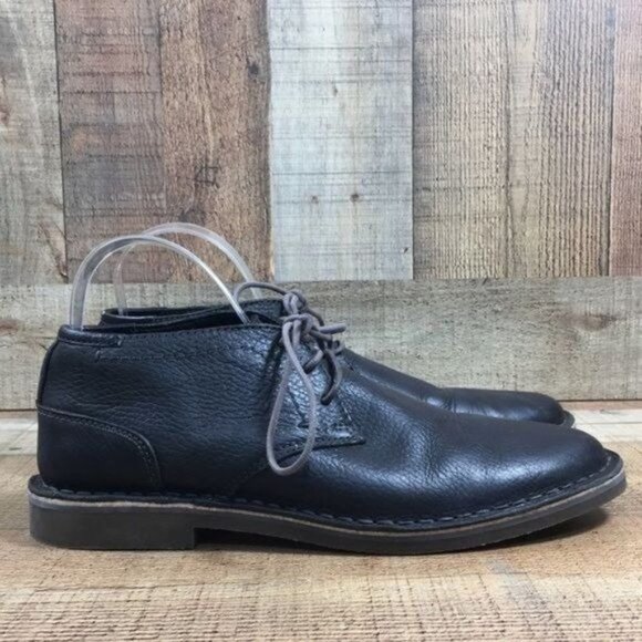 Kenneth Cole Reaction Black Leather Chukka Boot Mens 9M Lace Up Shoes - Picture 1 of 12